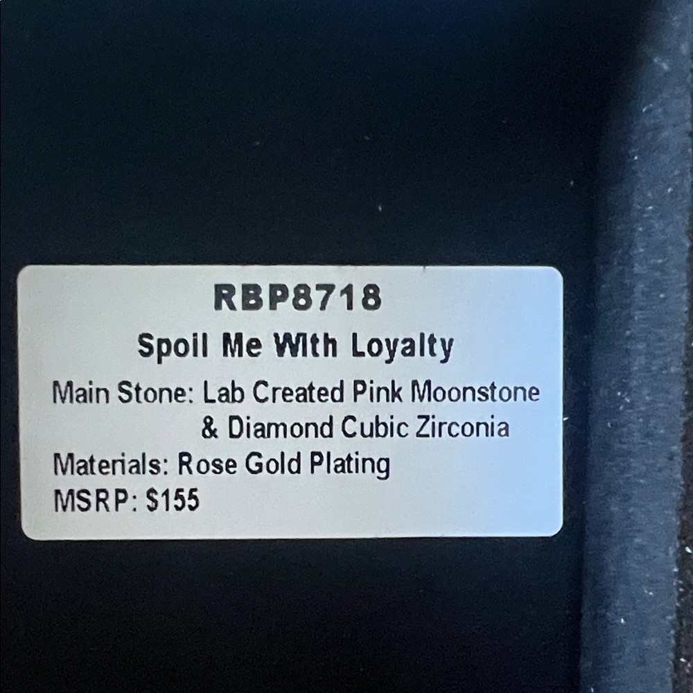 Stackable Rings Lab Created Pink Moonstone & Diam… - image 4